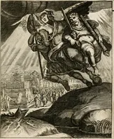 An illustration from Moralia Horatiana, das ist, Die Horatzische sitten-lehre : aus der ernst-sittigen geselschaft der alten weise-meister gezogen, und mit 113 [i.e. 103] in kupfer gestochenen sinn-bildern, und eben so viel erklärungen und andern anmärkungen vorgestellet (1656)