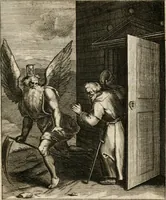 Picture 92 of 108 from Moralia Horatiana, das ist, Die Horatzische sitten-lehre : aus der ernst-sittigen geselschaft der alten weise-meister gezogen, und mit 113 [i.e. 103] in kupfer gestochenen sinn-bildern, und eben so viel erklärungen und andern anmärkungen vorgestellet (1656), leaf 192