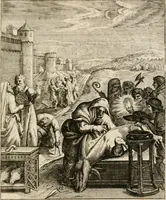 An illustration from Moralia Horatiana, das ist, Die Horatzische sitten-lehre : aus der ernst-sittigen geselschaft der alten weise-meister gezogen, und mit 113 [i.e. 103] in kupfer gestochenen sinn-bildern, und eben so viel erklärungen und andern anmärkungen vorgestellet (1656)