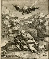 Picture 98 of 108 from Moralia Horatiana, das ist, Die Horatzische sitten-lehre : aus der ernst-sittigen geselschaft der alten weise-meister gezogen, und mit 113 [i.e. 103] in kupfer gestochenen sinn-bildern, und eben so viel erklärungen und andern anmärkungen vorgestellet (1656), leaf 204