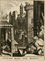 Picture 103 of 108 from Moralia Horatiana, das ist, Die Horatzische sitten-lehre : aus der ernst-sittigen geselschaft der alten weise-meister gezogen, und mit 113 [i.e. 103] in kupfer gestochenen sinn-bildern, und eben so viel erklärungen und andern anmärkungen vorgestellet (1656), leaf 214
