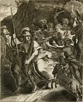 An illustration from Moralia Horatiana, das ist, Die Horatzische sitten-lehre : aus der ernst-sittigen geselschaft der alten weise-meister gezogen, und mit 113 [i.e. 103] in kupfer gestochenen sinn-bildern, und eben so viel erklärungen und andern anmärkungen vorgestellet (1656)