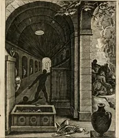 Picture 107 of 108 from Moralia Horatiana, das ist, Die Horatzische sitten-lehre : aus der ernst-sittigen geselschaft der alten weise-meister gezogen, und mit 113 [i.e. 103] in kupfer gestochenen sinn-bildern, und eben so viel erklärungen und andern anmärkungen vorgestellet (1656), leaf 222