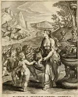 Picture 14 of 108 from Moralia Horatiana, das ist, Die Horatzische sitten-lehre : aus der ernst-sittigen geselschaft der alten weise-meister gezogen, und mit 113 [i.e. 103] in kupfer gestochenen sinn-bildern, und eben so viel erklärungen und andern anmärkungen vorgestellet (1656), leaf 34