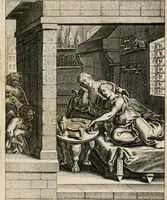 An illustration from Moralia Horatiana, das ist, Die Horatzische sitten-lehre : aus der ernst-sittigen geselschaft der alten weise-meister gezogen, und mit 113 [i.e. 103] in kupfer gestochenen sinn-bildern, und eben so viel erklärungen und andern anmärkungen vorgestellet (1656)