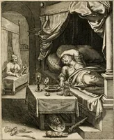 An illustration from Moralia Horatiana, das ist, Die Horatzische sitten-lehre : aus der ernst-sittigen geselschaft der alten weise-meister gezogen, und mit 113 [i.e. 103] in kupfer gestochenen sinn-bildern, und eben so viel erklärungen und andern anmärkungen vorgestellet (1656)