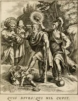 Picture 43 of 108 from Moralia Horatiana, das ist, Die Horatzische sitten-lehre : aus der ernst-sittigen geselschaft der alten weise-meister gezogen, und mit 113 [i.e. 103] in kupfer gestochenen sinn-bildern, und eben so viel erklärungen und andern anmärkungen vorgestellet (1656), leaf 92
