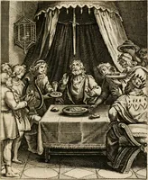 An illustration from Moralia Horatiana, das ist, Die Horatzische sitten-lehre : aus der ernst-sittigen geselschaft der alten weise-meister gezogen, und mit 113 [i.e. 103] in kupfer gestochenen sinn-bildern, und eben so viel erklärungen und andern anmärkungen vorgestellet (1656)
