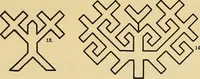An illustration from Mordvalaisten pukuja kuoseja. Trachten und Muster der Mordvinen (1896)