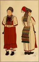 An illustration from Mordvalaisten pukuja kuoseja. Trachten und Muster der Mordvinen (1896)