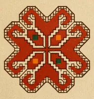 An illustration from Mordvalaisten pukuja ja kuoseja. Trachten und Muster der Mordvinen (1896)