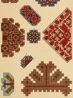 An illustration from Mordvalaisten pukuja ja kuoseja. Trachten und Muster der Mordvinen (1896)