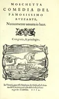 An illustration from Moschetta : comedia del famosissimo Rvzzante, nuouamente uenuta in luce (1554)
