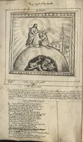 An illustration from The most auntient historie of God and man, or, A collection of Gods proceedings with man in generall, from the first, to the last : but more especially of the devinity, and humanitie of our blessed sauiour Iesus Christ, his loue to his spouse, and his hate to his, and her enimies, together wth Satans plottes against her in all ages, in form of a poem (1629)