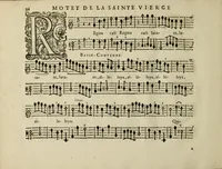 Picture 5 of 5 from Motets pour les principales festes de l'annee : a une voix seule avec la basse-continue, & plusiers petites ritournelles pour l'orgue ou les violles : pour les dames religieuses, et toutes autres personnes (1687), leaf 64