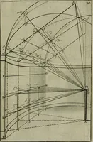 An illustration from Moyen vniuersel de pratiquer la perspective sur les tableaux, ou surfaces irregulieres : ensemble quelques particularitez concernant cet art, & celuy de la graueure en taille-douce (1653)