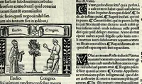 An illustration from M. Plauti linguae latinae principis comoediae XX recens ex collatione multorum codicum : q[ui] tum calamo scripti tum formulis excusi habeba[n]tur singulari diligentia recognitae : item eaedem comoediae o[mn]ibus fere locis co[m]mentationibus ornantur (1511)