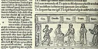 An illustration from M. Plauti linguae latinae principis comoediae XX recens ex collatione multorum codicum : q[ui] tum calamo scripti tum formulis excusi habeba[n]tur singulari diligentia recognitae : item eaedem comoediae o[mn]ibus fere locis co[m]mentationibus ornantur (1511)
