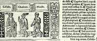 An illustration from M. Plauti linguae latinae principis comoediae XX recens ex collatione multorum codicum : q[ui] tum calamo scripti tum formulis excusi habeba[n]tur singulari diligentia recognitae : item eaedem comoediae o[mn]ibus fere locis co[m]mentationibus ornantur (1511)