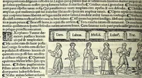 An illustration from M. Plauti linguae latinae principis comoediae XX recens ex collatione multorum codicum : q[ui] tum calamo scripti tum formulis excusi habeba[n]tur singulari diligentia recognitae : item eaedem comoediae o[mn]ibus fere locis co[m]mentationibus ornantur (1511)