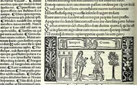 An illustration from M. Plauti linguae latinae principis comoediae XX recens ex collatione multorum codicum : q[ui] tum calamo scripti tum formulis excusi habeba[n]tur singulari diligentia recognitae : item eaedem comoediae o[mn]ibus fere locis co[m]mentationibus ornantur (1511)