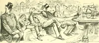 An illustration from M. P.'s in session, from Mr. Punch's parliamentary portrait gallery (1889)