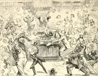 An illustration from M. P.'s in session, from Mr. Punch's parliamentary portrait gallery (1889)