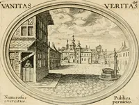 Picture 45 of 51 from Mundi lapis lydius, siue, Emblemata moralia nobilissimi viri D. Antonii A. Burgundia ... : in quibus vanitas per veritatem falsi accusatur & conuincitur (1665), leaf 100