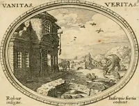 An illustration from Mundi lapis lydius, siue, Emblemata moralia nobilissimi viri D. Antonii A. Burgundia ... : in quibus vanitas per veritatem falsi accusatur & conuincitur (1665)