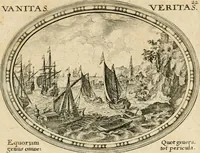 An illustration from Mundi lapis lydius, siue, Emblemata moralia nobilissimi viri D. Antonii A. Burgundia ... : in quibus vanitas per veritatem falsi accusatur & conuincitur (1665)