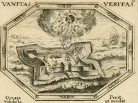 Picture 32 of 51 from Mundi lapis lydius, siue, Emblemata moralia nobilissimi viri D. Antonii A. Burgundia ... : in quibus vanitas per veritatem falsi accusatur & conuincitur (1665), leaf 74