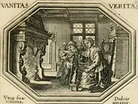 Picture 36 of 51 from Mundi lapis lydius, siue, Emblemata moralia nobilissimi viri D. Antonii A. Burgundia ... : in quibus vanitas per veritatem falsi accusatur & conuincitur (1665), leaf 82