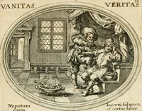 Picture 39 of 51 from Mundi lapis lydius, siue, Emblemata moralia nobilissimi viri D. Antonii A. Burgundia ... : in quibus vanitas per veritatem falsi accusatur & conuincitur (1665), leaf 88