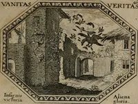 Picture 46 of 51 from Mundi lapis lydius, siue, Emblemata moralia nobilissimi viri D. Antonii A. Burgundia quondam Archidiaconi Brugensis : in quibus vanitas per veritatem falsi accusatur & conuincitur (1665), leaf 100