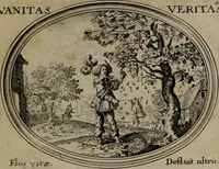 Picture 48 of 51 from Mundi lapis lydius, siue, Emblemata moralia nobilissimi viri D. Antonii A. Burgundia quondam Archidiaconi Brugensis : in quibus vanitas per veritatem falsi accusatur & conuincitur (1665), leaf 104