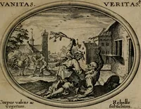 Picture 5 of 51 from Mundi lapis lydius, siue, Emblemata moralia nobilissimi viri D. Antonii A. Burgundia quondam Archidiaconi Brugensis : in quibus vanitas per veritatem falsi accusatur & conuincitur (1665), leaf 16