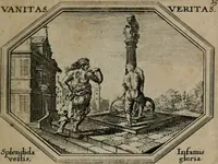 Picture 16 of 51 from Mundi lapis lydius, siue, Emblemata moralia nobilissimi viri D. Antonii A. Burgundia quondam Archidiaconi Brugensis : in quibus vanitas per veritatem falsi accusatur & conuincitur (1665), leaf 38