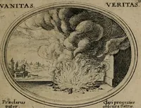 An illustration from Mundi lapis lydius, siue, Emblemata moralia nobilissimi viri D. Antonii A. Burgundia quondam Archidiaconi Brugensis : in quibus vanitas per veritatem falsi accusatur & conuincitur (1665)