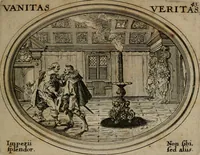 Picture 43 of 51 from Mundi lapis lydius, siue, Emblemata moralia nobilissimi viri D. Antonii A. Burgundia quondam Archidiaconi Brugensis : in quibus vanitas per veritatem falsi accusatur & conuincitur (1665), leaf 94