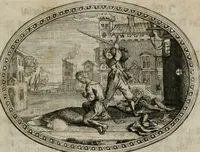 An illustration from Mundi lapis Lydius, oder, Der Welt Probier-Stein : das ist, Emblematische Sitten-Lehren (1712)