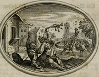 An illustration from Mundi lapis Lydius, oder, Der Welt Probier-Stein : das ist, Emblematische Sitten-Lehren (1712)