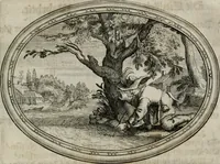 An illustration from Mundi lapis Lydius, oder, Der Welt Probier-Stein : das ist, Emblematische Sitten-Lehren (1712)