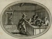 An illustration from Mundi lapis Lydius, oder, Der Welt Probier-Stein : das ist, Emblematische Sitten-Lehren (1712)