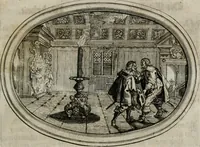 An illustration from Mundi lapis Lydius, oder, Der Welt Probier-Stein : das ist, Emblematische Sitten-Lehren (1712)