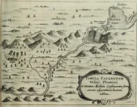 An illustration from Mundus Subterraneus, in XII libros digestus; quo divinum subterrestris mundi opificium, mira ergasteriorum naturæ in eo distributio, verbo pantámorphou Protei regnum, universæ denique naturæ majestas (1665)