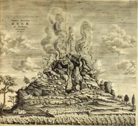 An illustration from Mundus Subterraneus, in XII libros digestus; quo divinum subterrestris mundi opificium, mira ergasteriorum naturæ in eo distributio, verbo pantámorphou Protei regnum, universæ denique naturæ majestas (1665)