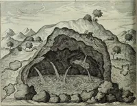 An illustration from Mundus Subterraneus, in XII libros digestus; quo divinum subterrestris mundi opificium, mira ergasteriorum naturæ in eo distributio, verbo pantámorphou Protei regnum, universæ denique naturæ majestas (1665)