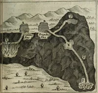 An illustration from Mundus Subterraneus, in XII libros digestus; quo divinum subterrestris mundi opificium, mira ergasteriorum naturæ in eo distributio, verbo pantámorphou Protei regnum, universæ denique naturæ majestas (1665)