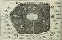 An illustration from Mundus Subterraneus, in XII libros digestus; quo divinum subterrestris mundi opificium, mira ergasteriorum naturæ in eo distributio, verbo pantámorphou Protei regnum, universæ denique naturæ majestas (1665)
