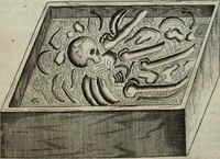 Picture 239 of 373 from Mundus Subterraneus, in XII libros digestus; quo divinum subterrestris mundi opificium, mira ergasteriorum naturæ in eo distributio, verbo pantámorphou Protei regnum, universæ denique naturæ majestas (1665), leaf 484